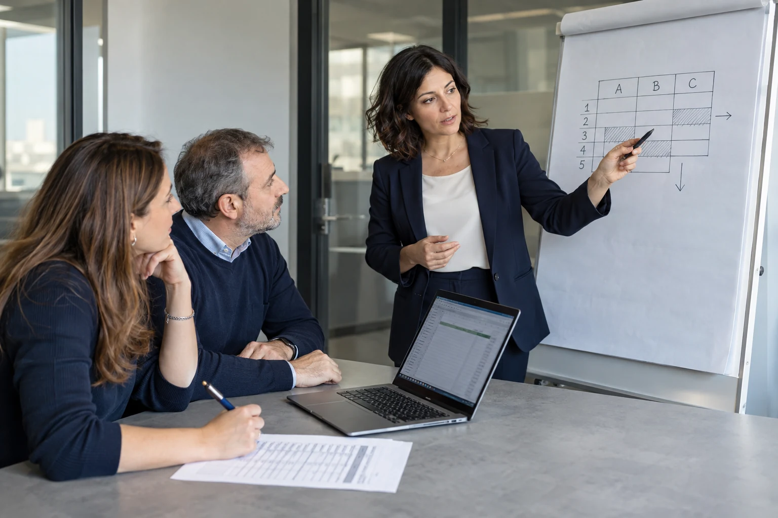 formazione digitale aziendale — un team aziendale durante una sessione di formazione.